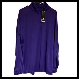NWT Adidas Climalite Purple Long Sleeve 1/4 Zip Athletic Pullover XL
